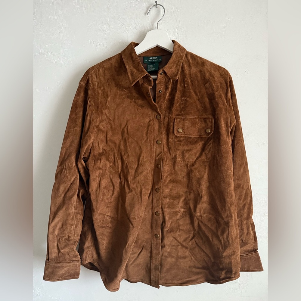 Ralph Lauren Cognac Brown Leather Suede Jacket